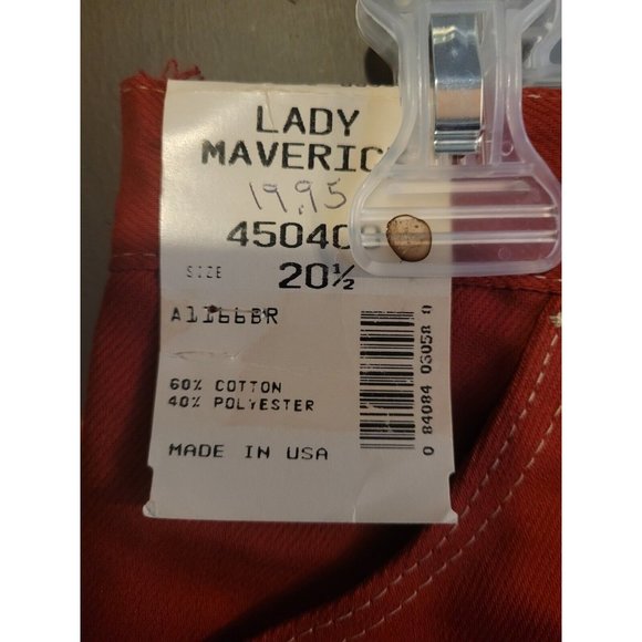 Lady Maverick Women's Elastic Waist Red Rust Wash Jeans Size 20 1/2 Made in USA - Picture 3 of 4